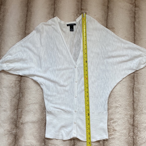 LOGIX Cotton 100% White Cardigan front button blouse - Picture 7 of 8